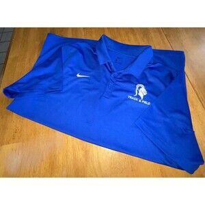 Nike Mens Dri-Fit Short Sleeve Polo Shirt Corinthian helmet Blue  XL track field